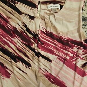 Calvin Klein Women's Pink and Cream Top